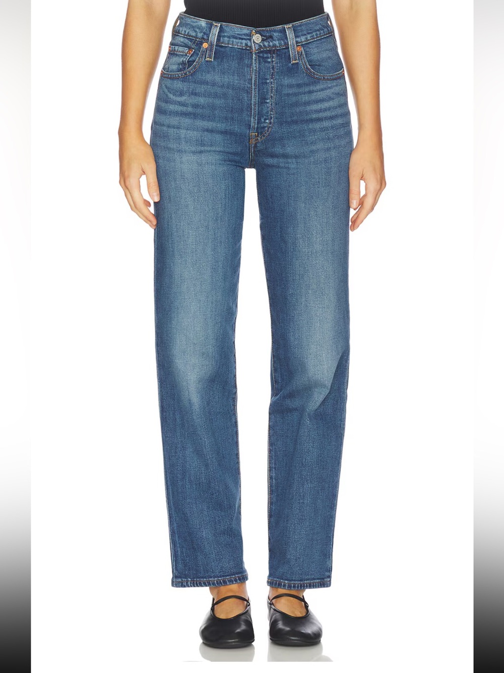 LEVI’S Ribcage Straight Jeans size 27 Rigid Denim High Rise - Picture 11 of 11